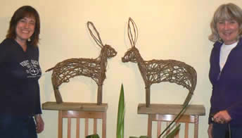 Willow Hare Sculptures with Phil Bradley at Greystoke Cycle Cafe